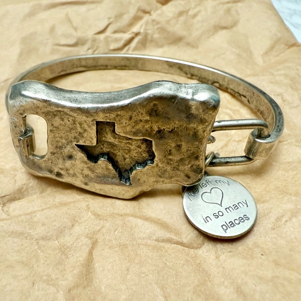 Rustic Silver Texas Cutout Bracelet